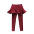 Little Princess High Waist Skirt Leggings Leggings Little Palace Store Red 90cm / 1T-2T